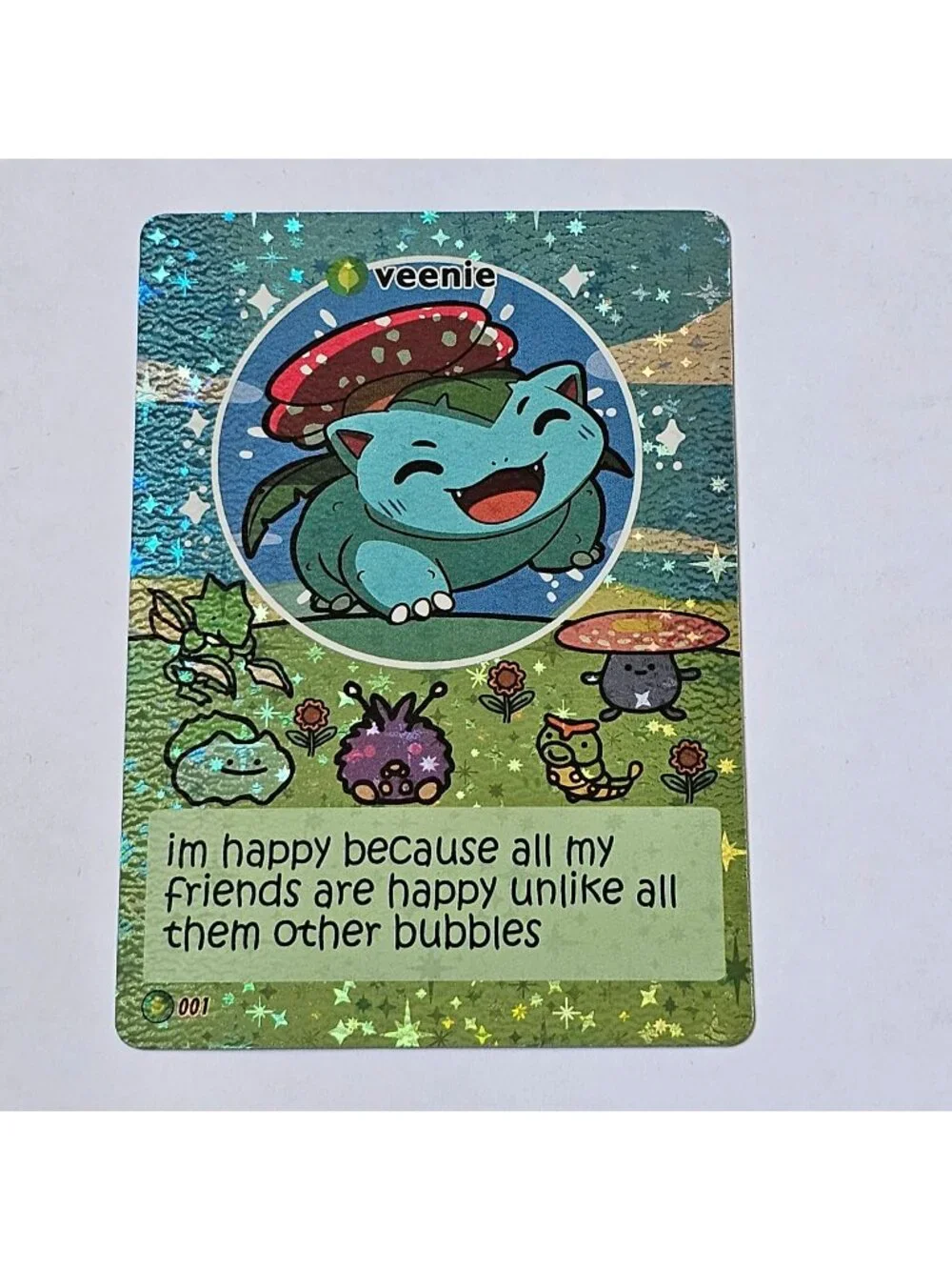 Veenie Venusaur Pokiebubies Holo 1st Edition Fan Art Chef Ken Lee V1 Bubble